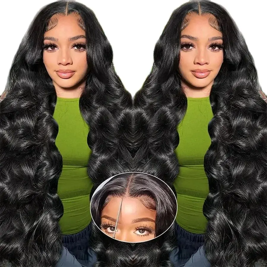 

Glueless Ready to Wear Human Hair Wigs Bling Preplucked Natural Color Lace Frontal Wig Human Hair Body Wave Lace Front Wig