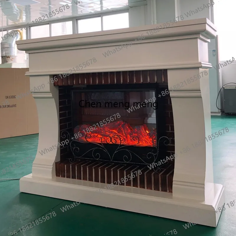 European style, fireplace frame solid wood, fireplace decorative cabinet, electric fireplace LED simulation flame