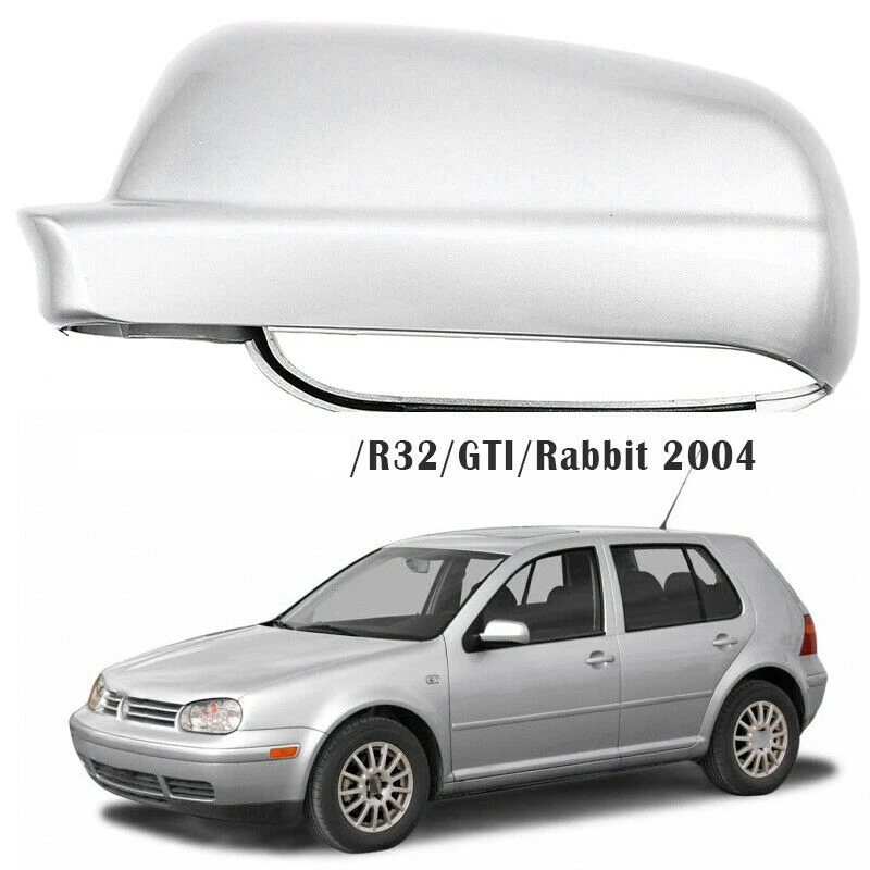 Left Side Rear View Mirror Cover Plastic Silver Weatherproof For Golf Jetta MK4 1999-2005 3B0857537B