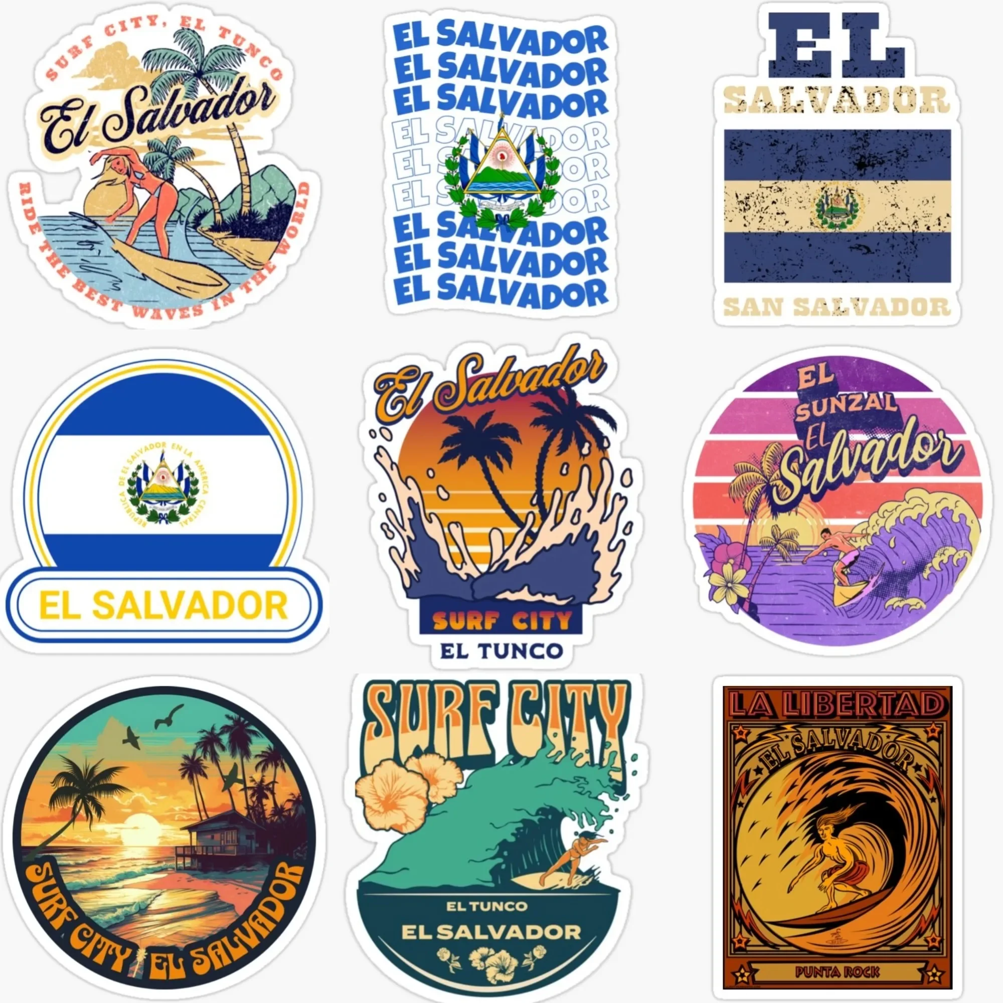 

ES El Salvador Flag Map National Emblem Creative Sticker for Decorate Car Van Bicycle Helmet Wall Fridge Decal Accessories