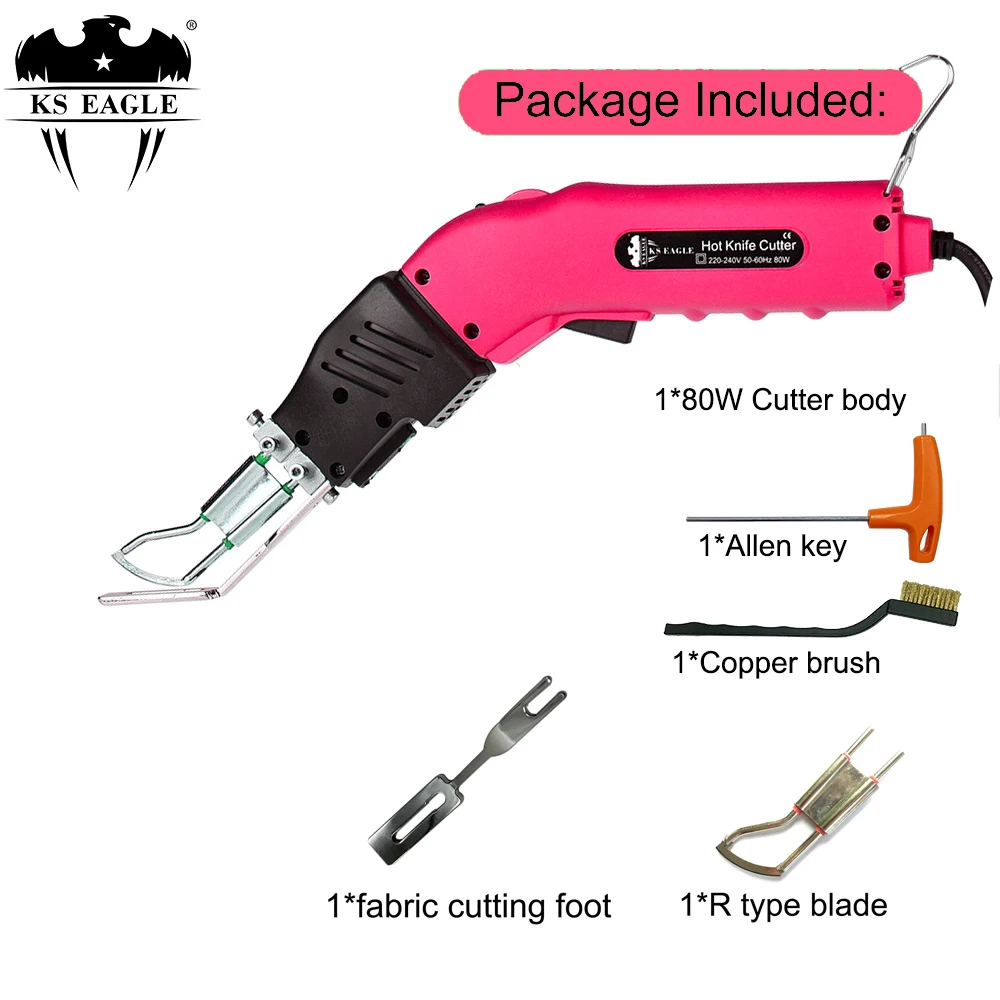 KS EAGLE Electric Hot Knife Rope Cutter Fabric Cutting Tool Heat Cutter 80W Heat Cutter Knife for Cloth KT Board Webbing Cutter