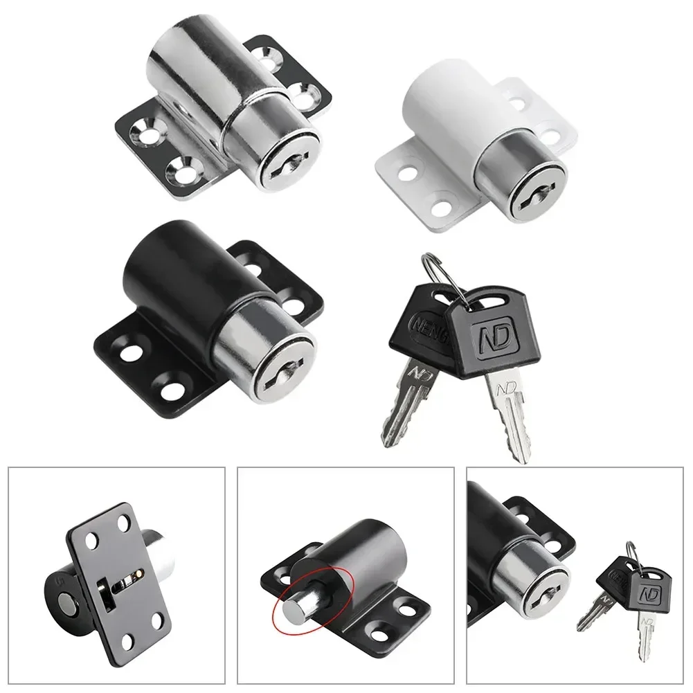 Pátio Sliding Door Lock Bolt com chave, liga de alumínio, Security Catch, Easy Install Frame, Security Protection
