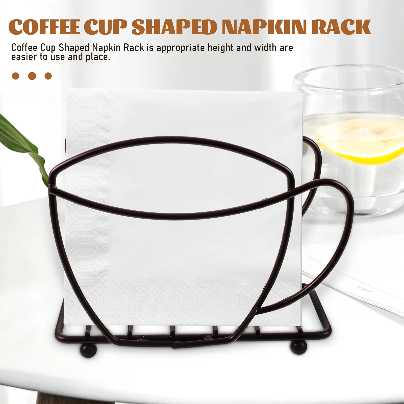 

1Pc Bronze Coffee Cup Shaped Napkin Dispenser Practical Tissue Holder For Kitchen And Restaurant