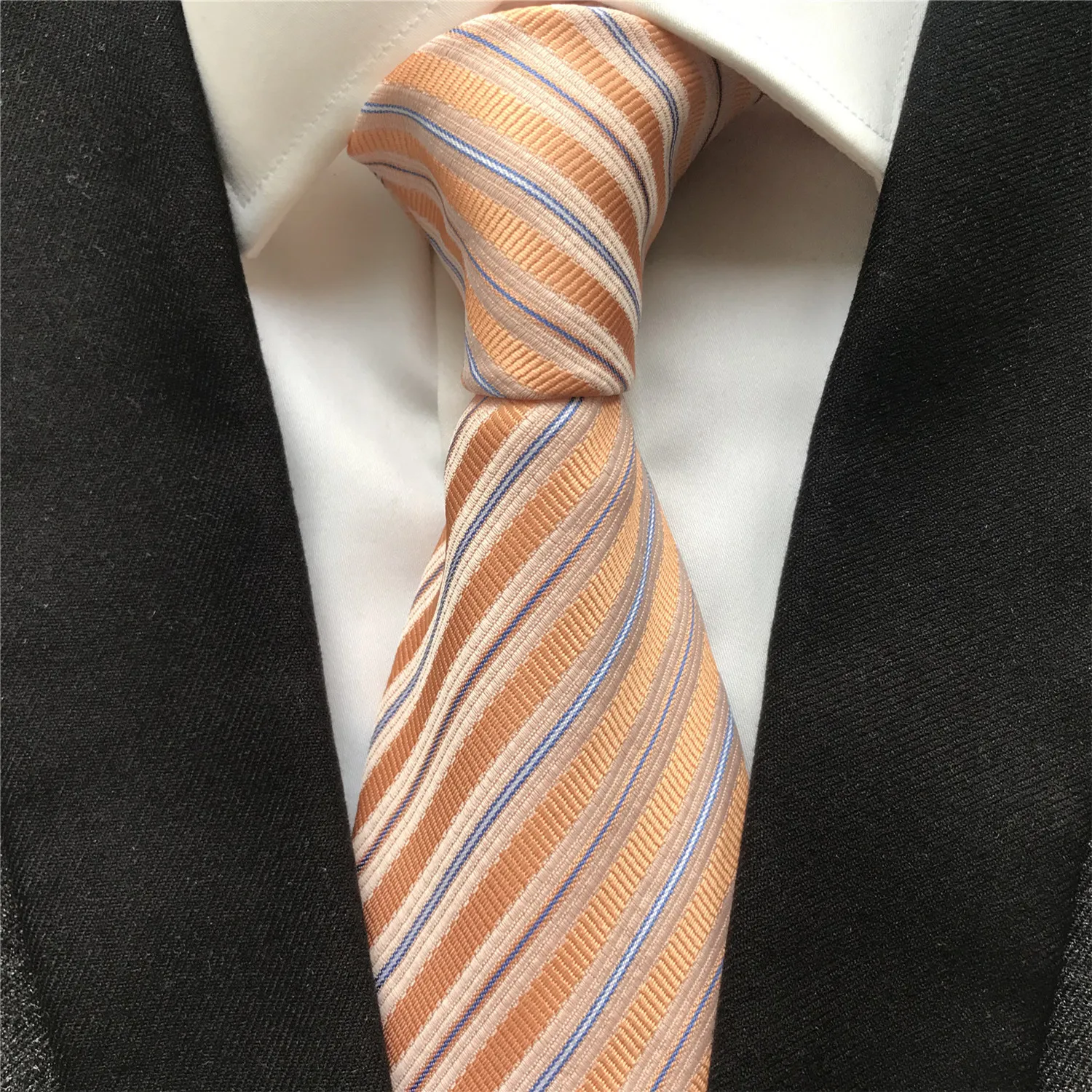 

10 cm Width New Design Men's Ties Jacquard Woven Neck Tie Striped Necktie Corbatas for Fashion Men