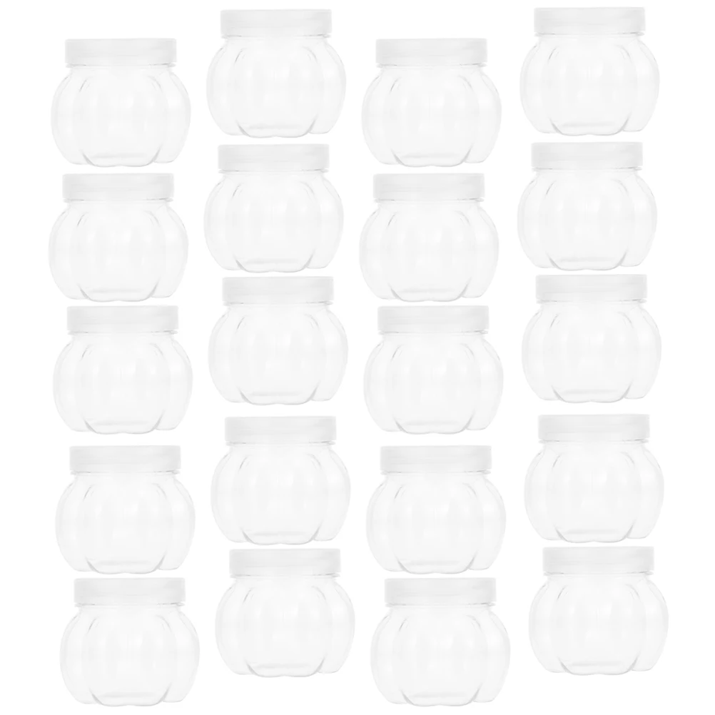 

20pcs Pumpkin Transparent Food Container For Tea Coffee Beans Snacks Household Dried Food Jar Storage Home Supply Decor Jar