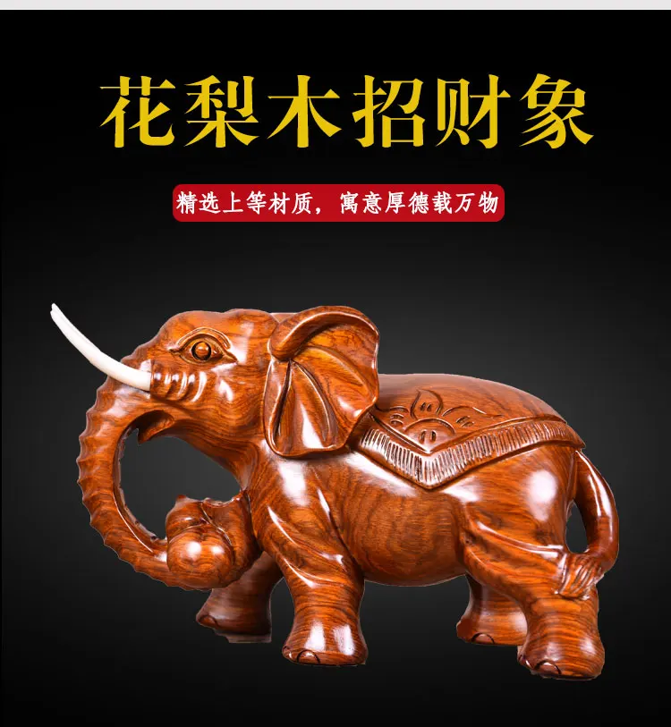 $700 -TOP business office home efficacious Talisman FENG SHUI Handmade Yellow pear wood Thailand Elephant Sculpture