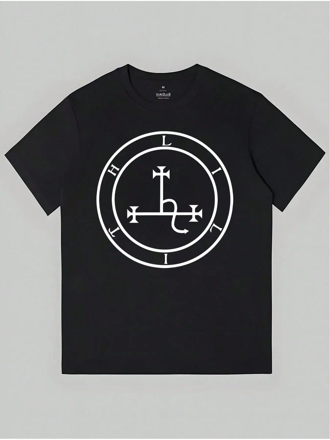 1pc, Sigil Of Lilith Goddess Witch Pagan Witchc Print, Summer Comfortable Casual Cotton Shirt, Halloween-% Cotton-Shirt