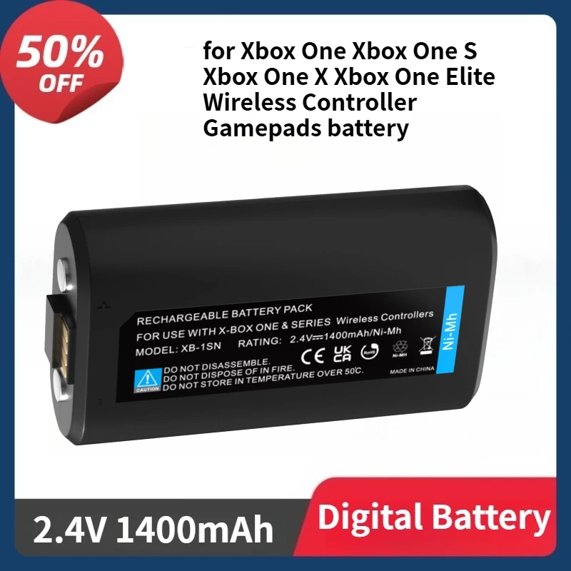

2PCS Li-ion Batteries for Xbox One S X Xbox One Elite Wireless Controller Gamepads 2.4V 1400mAh Battery