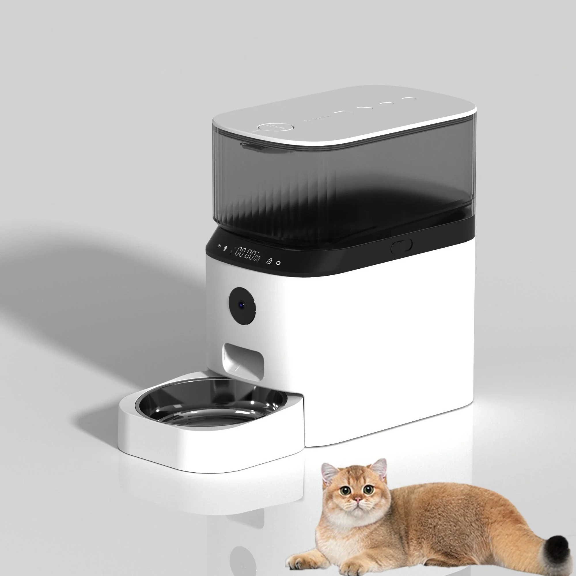 

Automatic Cat Feeder with Control Auto Dry Food Dispenser with Detachable Food Bowls for Cats, Large Dogs, Multiple Pets