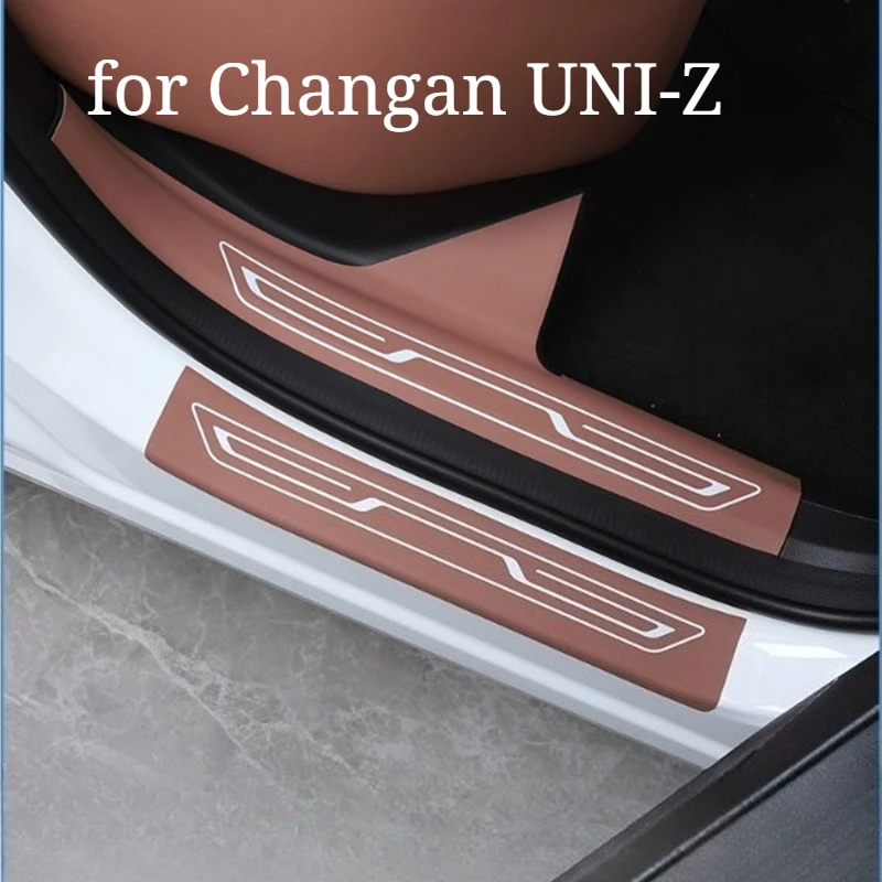 

Износостойкая наклейка на педаль приветствия с защитой от царапин для Changan UNI-Z — модифицированная кожаная отделка на порог