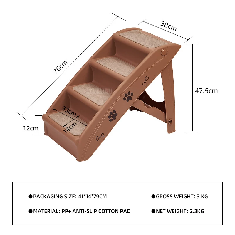 Folding Pet stairs Cat Dog bed sofa ladder Plastic non-slip household climbing stairs
