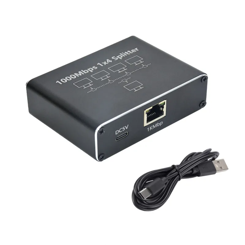 Répartiteur RJ45 1000Mbps, adaptateur Ethernet 1 à 4, séparateur de réseau, extension de câble, connecteur LAN Gigabit pour PC portable, routeur TV