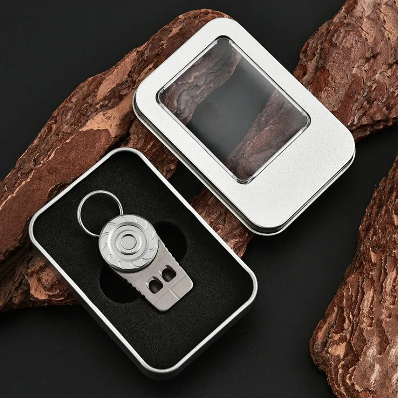 Titanium Alloy Multifunctional Whistle Stress Relief Spin with Necklace Outdoor Double Tubes High Decibel Emergency Whistle