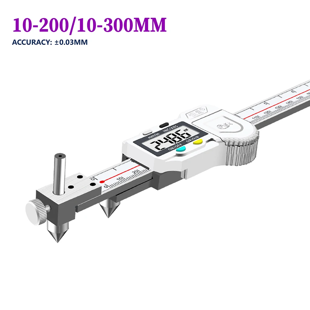 Center Distance Digital Caliper 10-200mm Horizontal Hole Pitch Electronic Caliper Cone Probe Center Hole Distance Measuring Tool