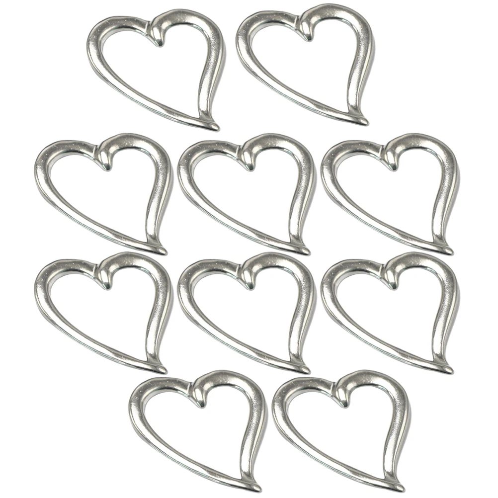 

10 Pcs Alloy Jewelry Accessories Diy Heart Necklaces Making Kits Earring Creative Charms