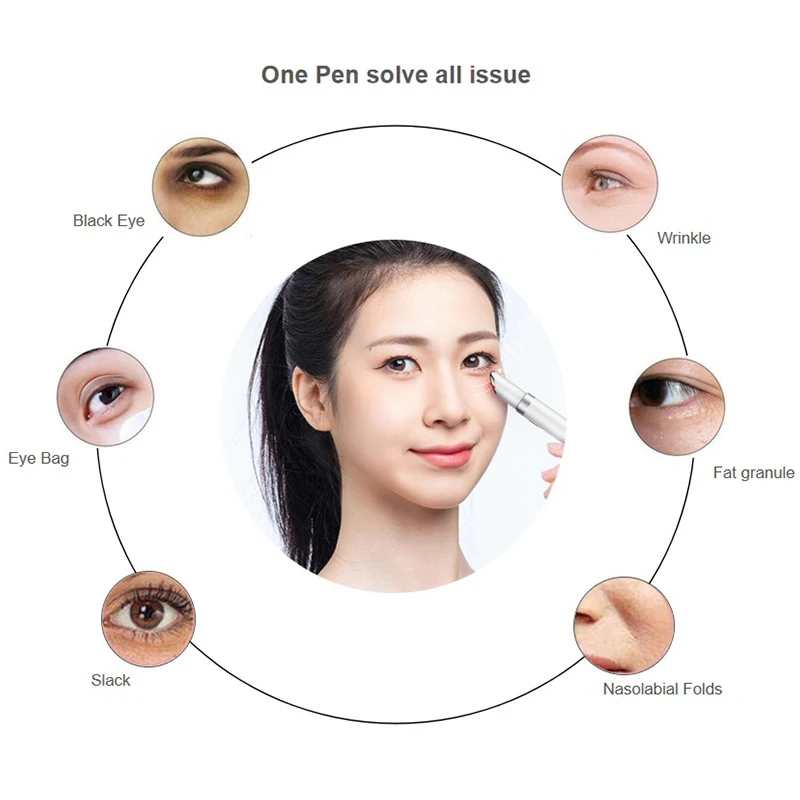 เครื่องนวดตาไฟฟ้า EMS ไมโครเคอร์เรนท์ ยกกระชับผิว ลดริ้วรอยรอบดวงตา ลดรอยคล้ำใต้ตา พร้อมระบบสั่นสะเทือนร้อน อุปกรณ์เสริมความงามรอบดวงตา