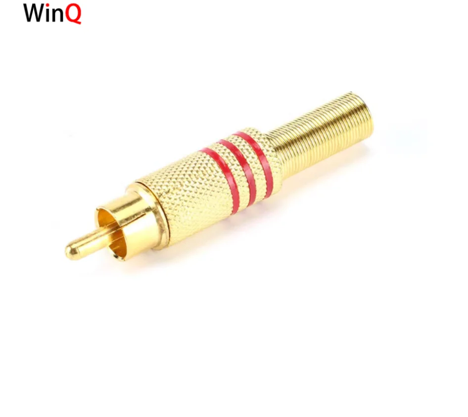موصل توركس مطلي بالذهب، موصل لوتس RCA، موصل صوت/فيديو AV، أطراف صوتية، أحمر/أسود. #3