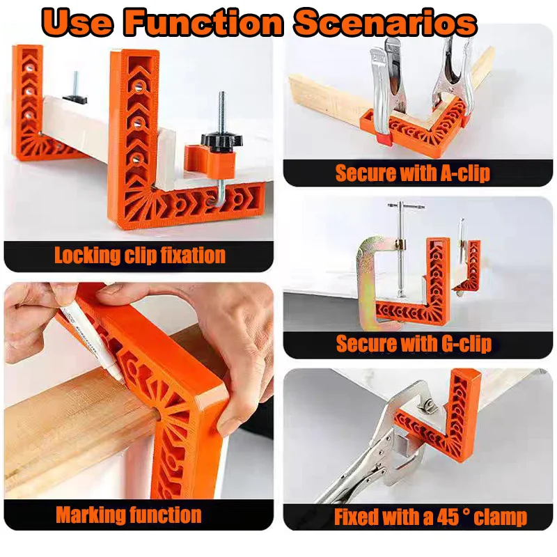 4PCS 90 Degree Right Angle Locator Right Angle Clamps L-shaped Right Angle Ruler Professional Positioning Square Clamping