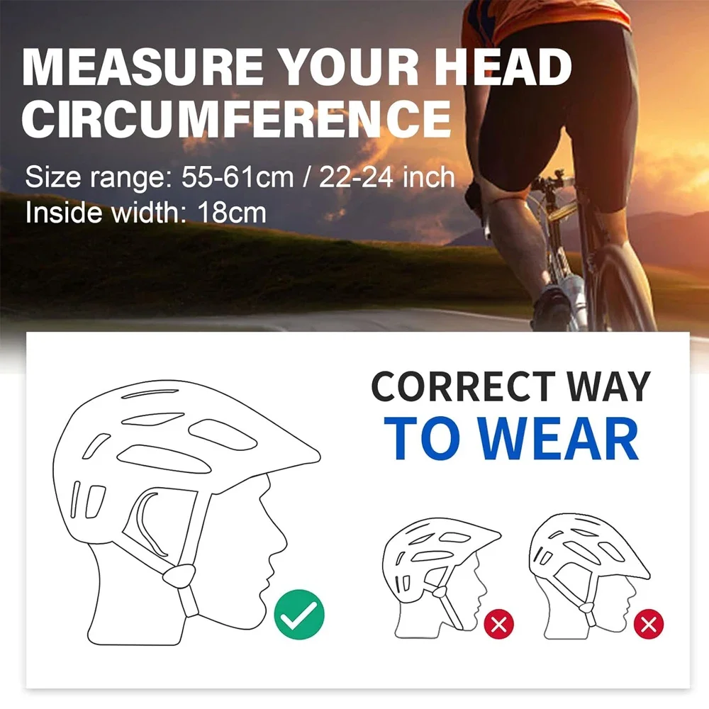 Bike Helmet Mountain Helmet for Adults Lightweight MTB Cycling-Helmet for Men Women Adjustable Bicycle-Helmet with Visor