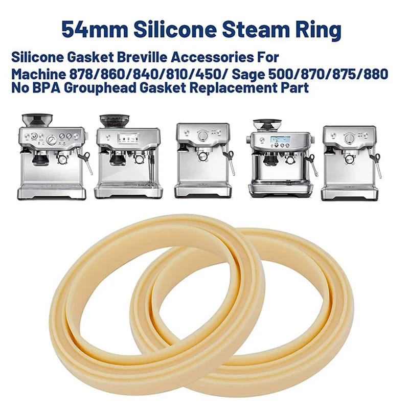 

A94E-54Mm Silicone Steam Ring, 4Pcs Gasket Accessories For Breville Espresso Machine 878/870/860/840/810/500/450