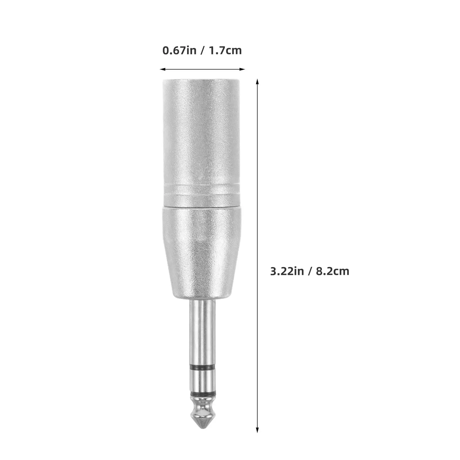 Metal Trs to Xlr Adapter 3-Pin Xlr Male to Quarter Inch Female Jack Stereo Audio Converter for Professional Mixer Amplifier