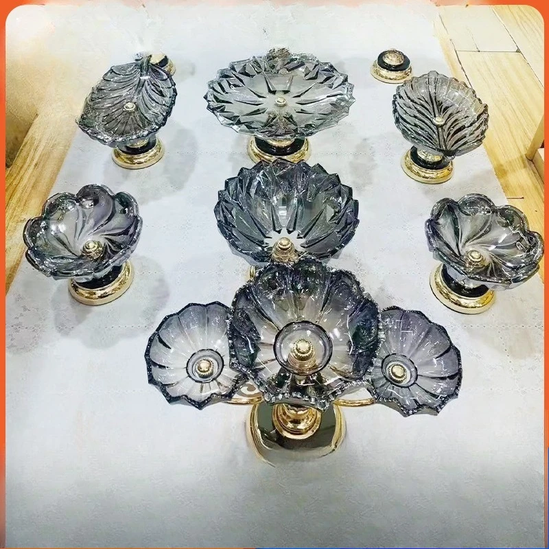crystal glass fruit plate 16 heads European set tableware living room decoration ornament home fruits and vegetables