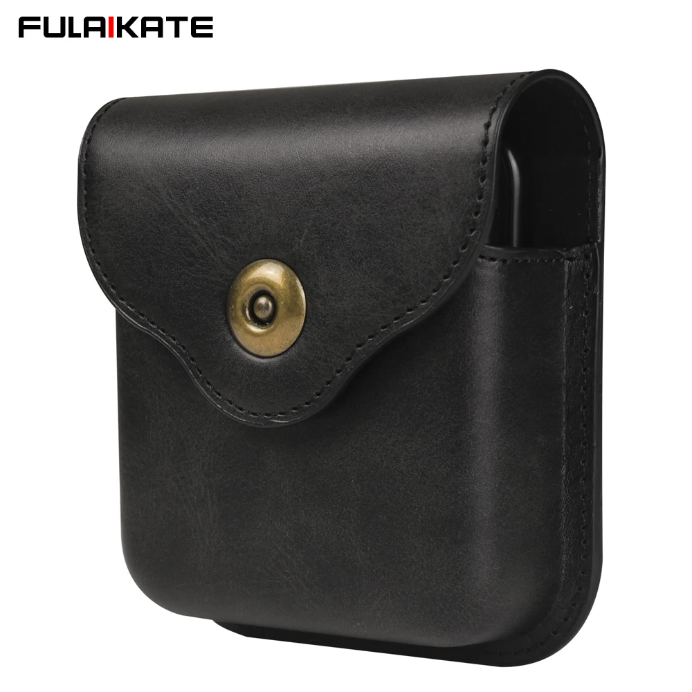 

FULAIKATE Stylish Folding Phone Bag for Huawei P50 Pocket Men's Protective Case for Samsung Galaxy Z Flip5 Flip3 5G Pouch Retro