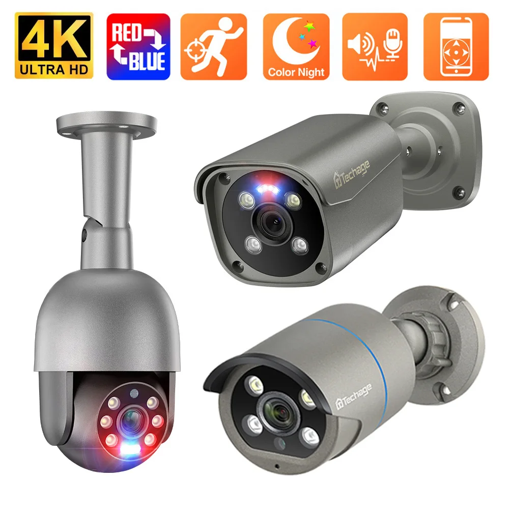 2K 4K 5MP 8MP Cloud 8X POE IP камера 2-сторонняя аудио система