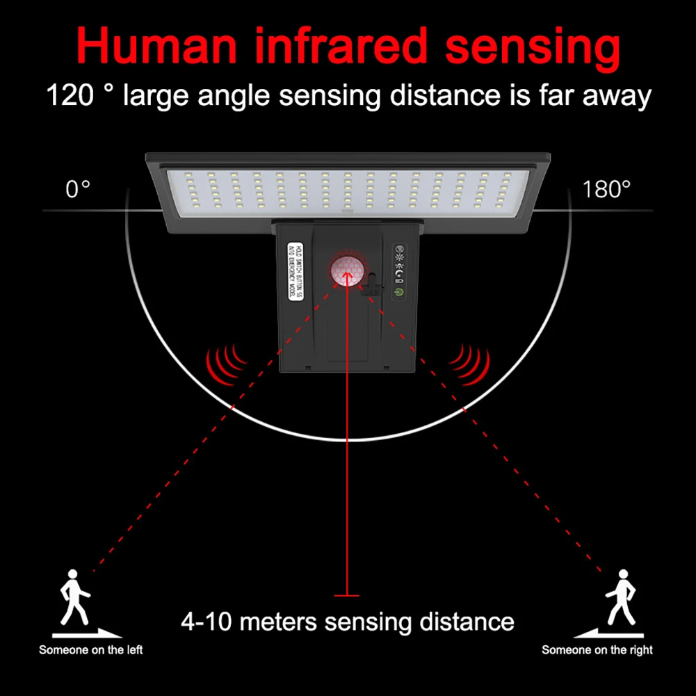 Наружные солнечные фонари Настенные светильники с беспроводным датчиком движения и 180° °   Широкоугольные 4 режима IP65 Водонепроницаемые фонари на солнечной энергии 520LM