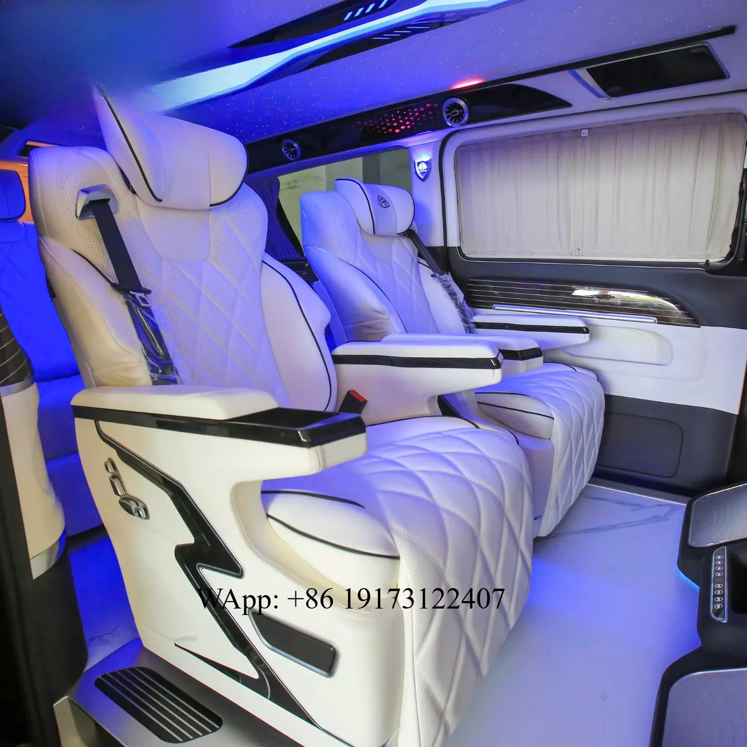 Carride VIP Car Interior Modification Kit W447 Vito V260 Business Electric Captain Seat Sofa Bed Aluminum Alloy Starry Sky