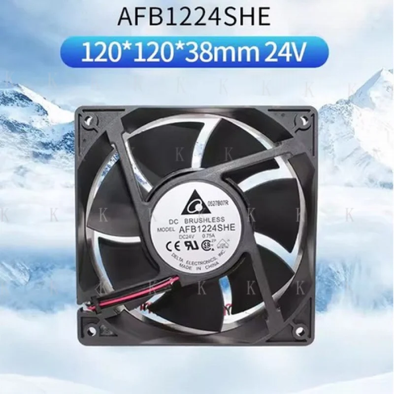 C  FOR  Delta AFB1224SHE 12038 DC24V 0.75A 2-pin Large Air Volume Inverter Cooling Fan