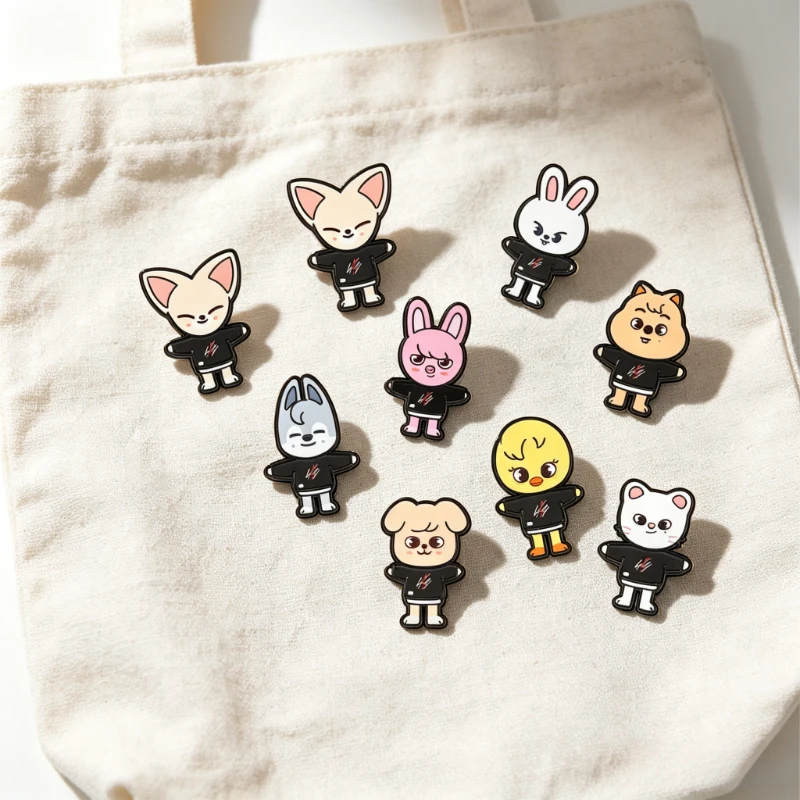 8pcs Stars Badge Anime Brooch Enamel Pins Cartoon Lapel Badges Animal Funny Jewelry Backpack Cothing Decoration Gifts for Fans