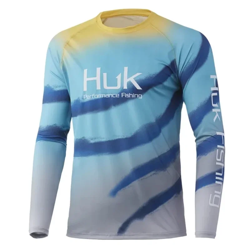 HUK Fishing Shirt Long Sleeve Uv Protection Man Outdoor Summer Fishing Clothing Men's Fishing Apparel UPF 50+ Camisa De Pesca