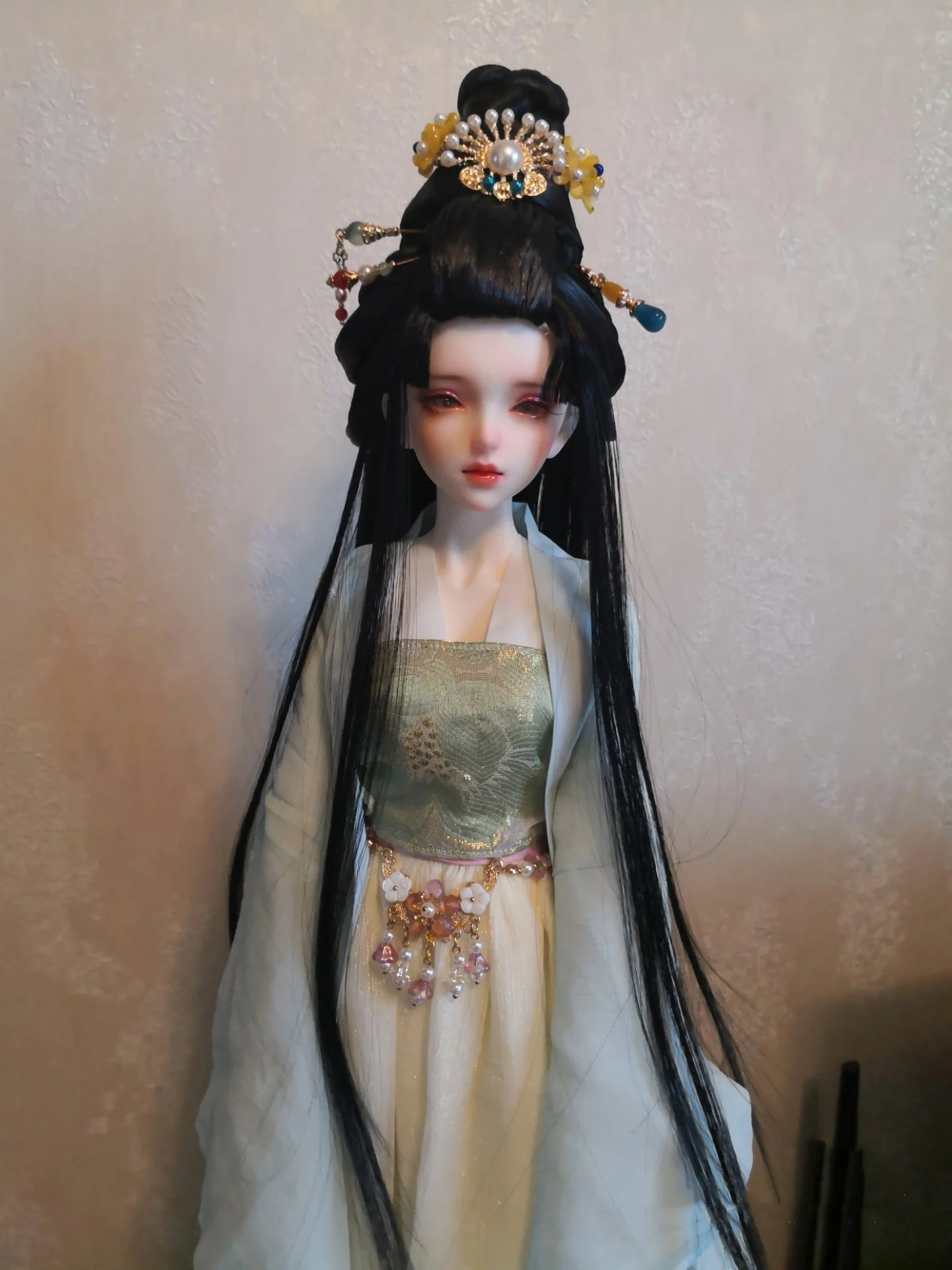 1/4 1/3 escala bjd/sd antigo traje hanfu perucas vintage cabelo longo peruca de fadas para msd sd13 menina ssdf tio boneca acessórios a1474