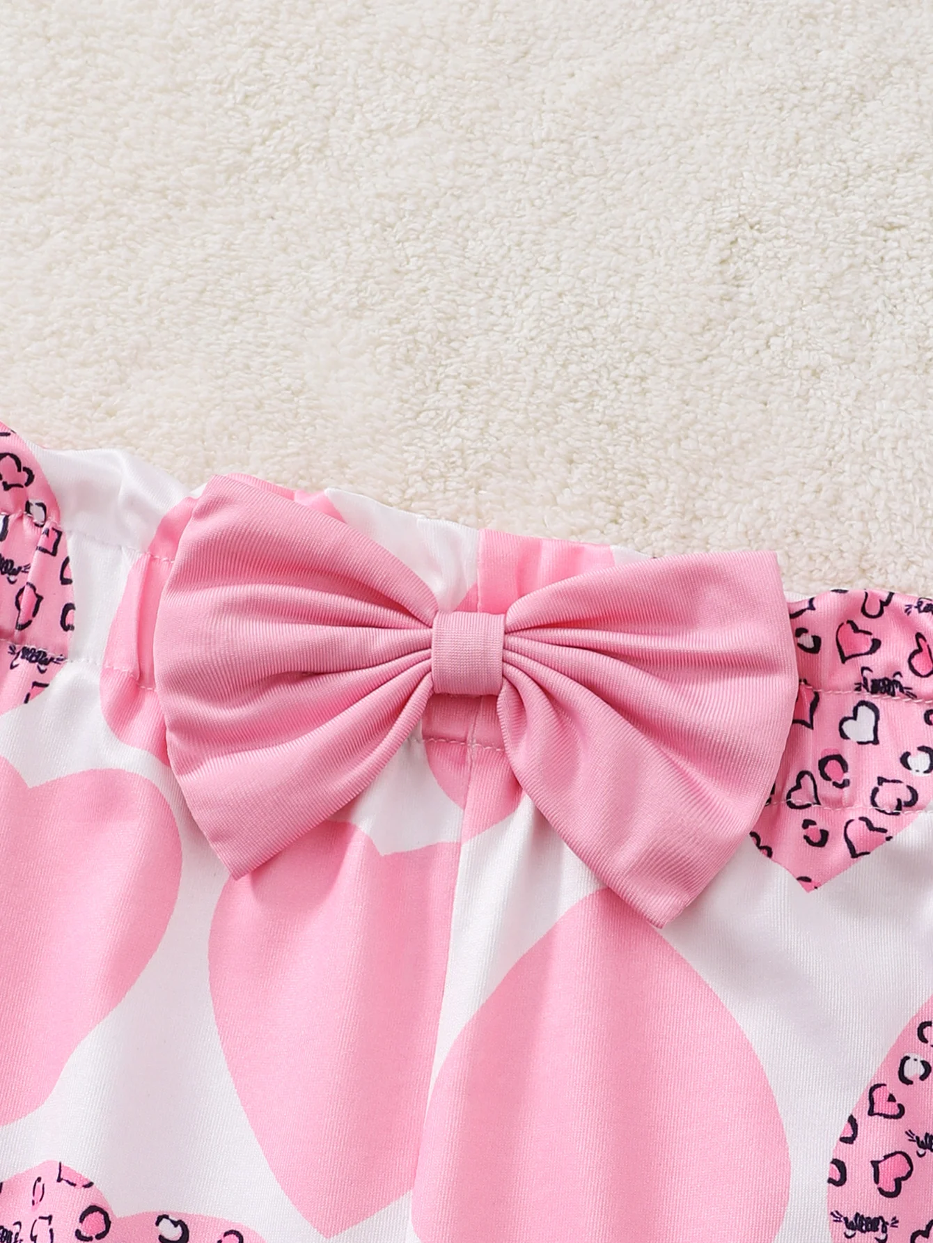 الفتيات ربيع الخريف عادية كم طويل إلكتروني طباعة الوردي مثلث رومبير طباعة كاملة السراويل الطويلة مجموعة الحجاب #6