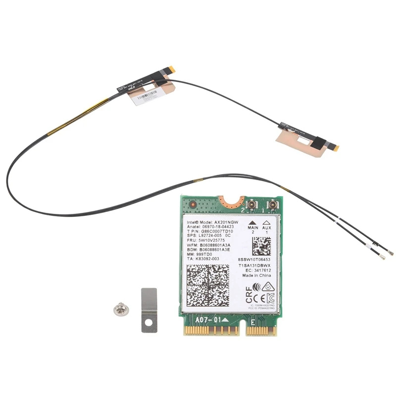 Wifi Card Ax201 Ngw With Antenna Wifi 6 3000Mbps M.2 Cnvio2 Bluetooth 5.1 Wifi Adapter For Windows10