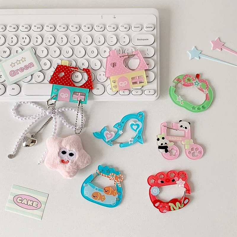 الاكريليك حامل سلسلة مفاتيح من الكرتون Ins نمط منزل الموسيقى ملاحظة أبل على شكل ديكور لحقيبة قلادة هوك Diy بها بنفسك مفتاح معلق #5