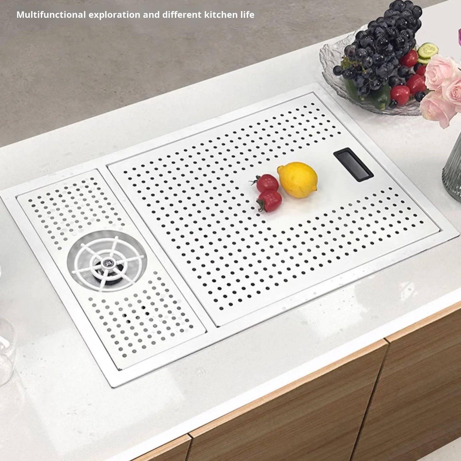 Small SUS304 Invisible Multifunctional Bar Sink with Hidden Cup Washer, No Faucet