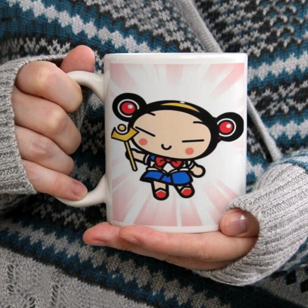 Cute Cartoon Pucca Garu Coffee Mug 11oz Fun Ceramic Coffee Tea Cocoa Cup Handle Tea Drink Cup