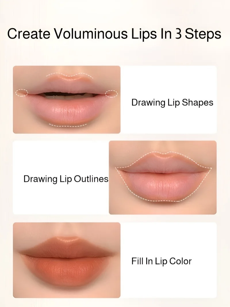 Doppelseitiger Lipliner, dünne Tube, aufhellender Umriss, weicher Nebel, nicht leicht zu verblassen, doppelseitiger Lippenstiftstift, ohne die Tasse zu färben