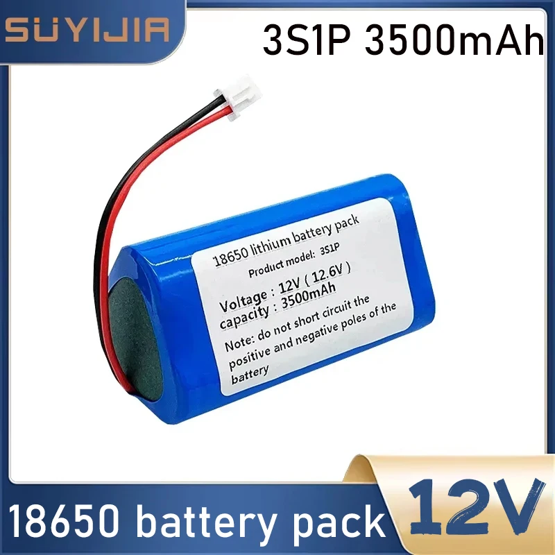 18650 battery pack 3S1P 3500mAh BMS lithium battery pack 12V 3A built-in Bluetooth speaker flashlight GPS rechargeable battery