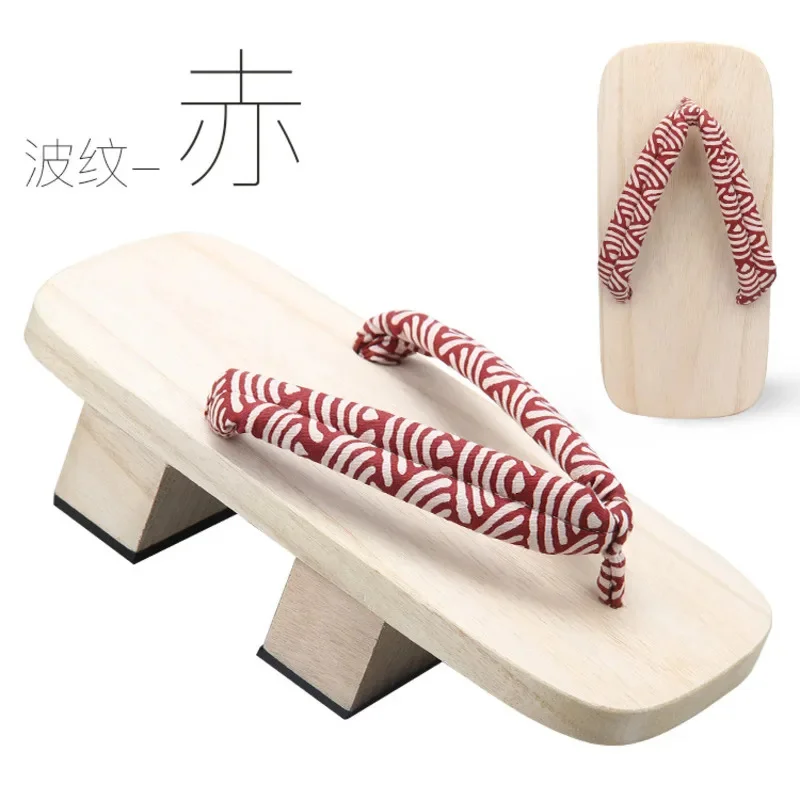 Exposição de madeira cos sapatos japonês 2 tamancos dentado das mulheres dos homens branco estilo madeira chinelos verão cor série landless