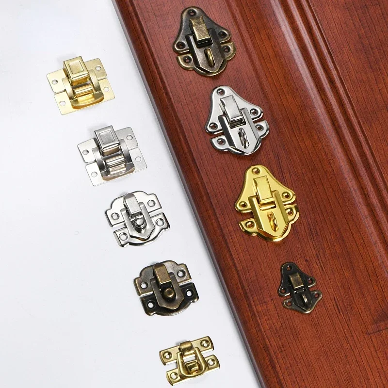 4pcs antique Jewelry Chest Gift Wine Wooden Box Case Toggle Latch Suitcase Hasp Hook Clasp Can Hold Lock Lockable with screws