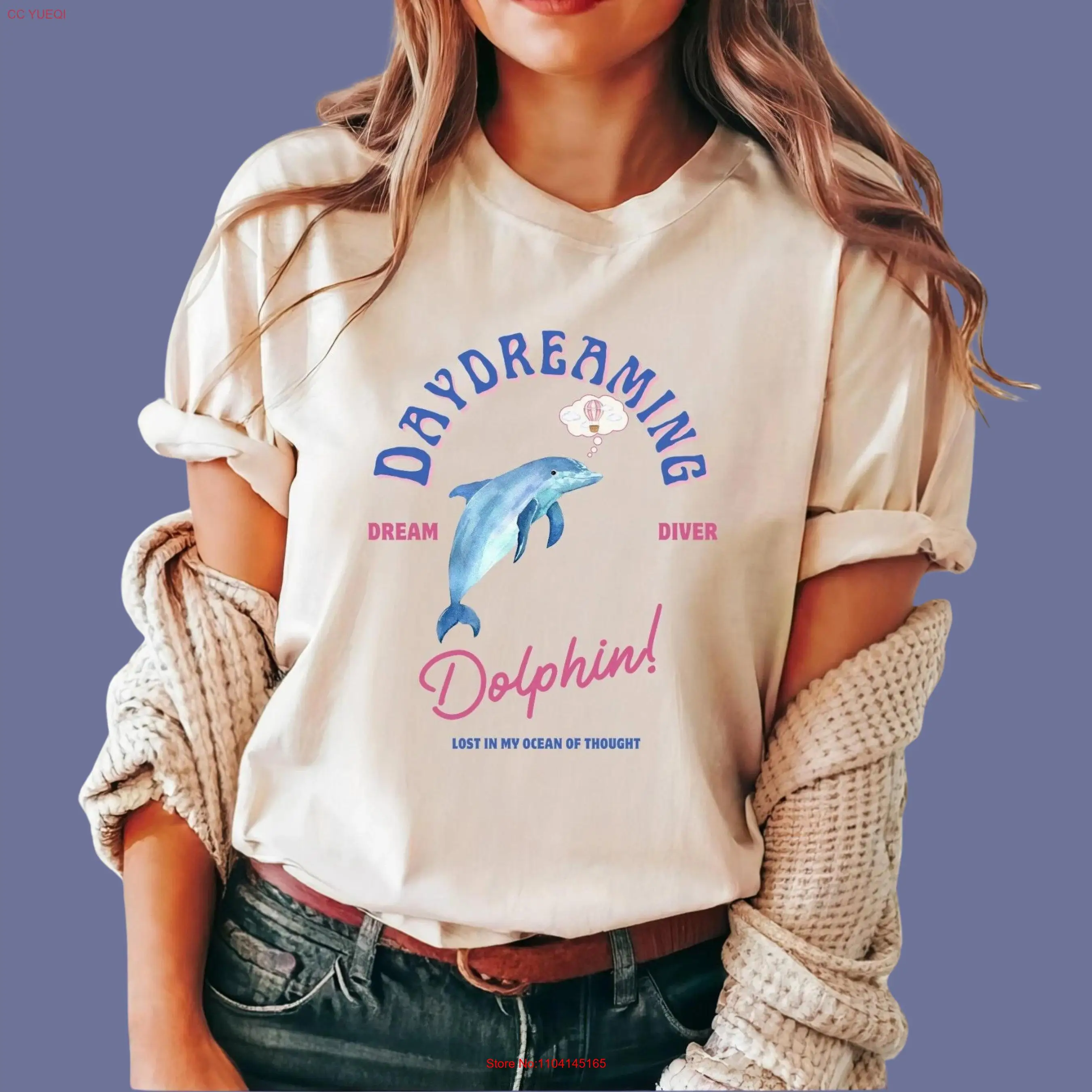 Daydreaming Dolphin T Shirt Whimsical Neurodiversity ADHD Autism Awareness Inclusive Fashion I Dream Big Sea Life