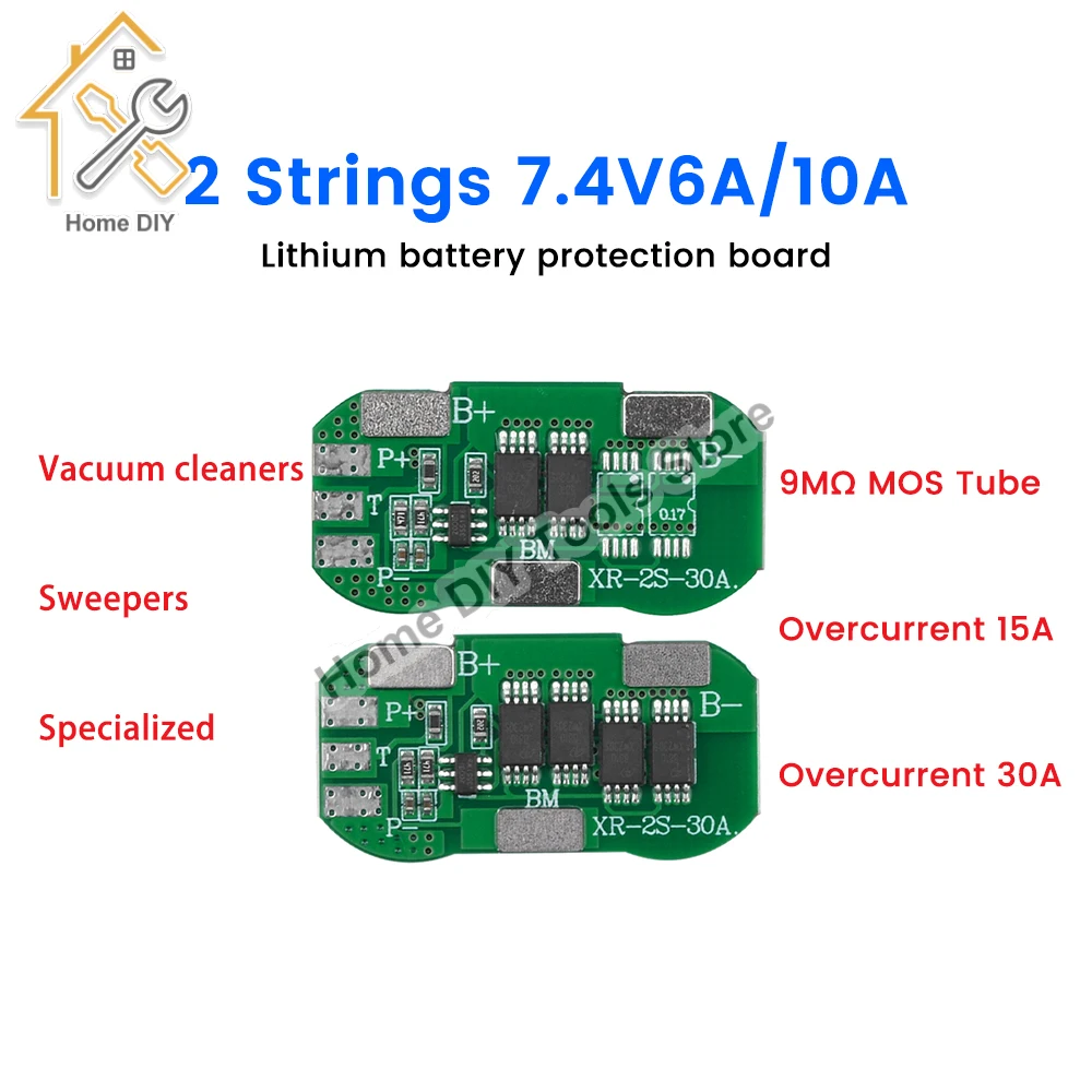 BMS 2S 7.4V 18650 Li-ion Lithium Battery Charge Discharge Protection Board 5A 6A 10A Protect Circuit Plates Module