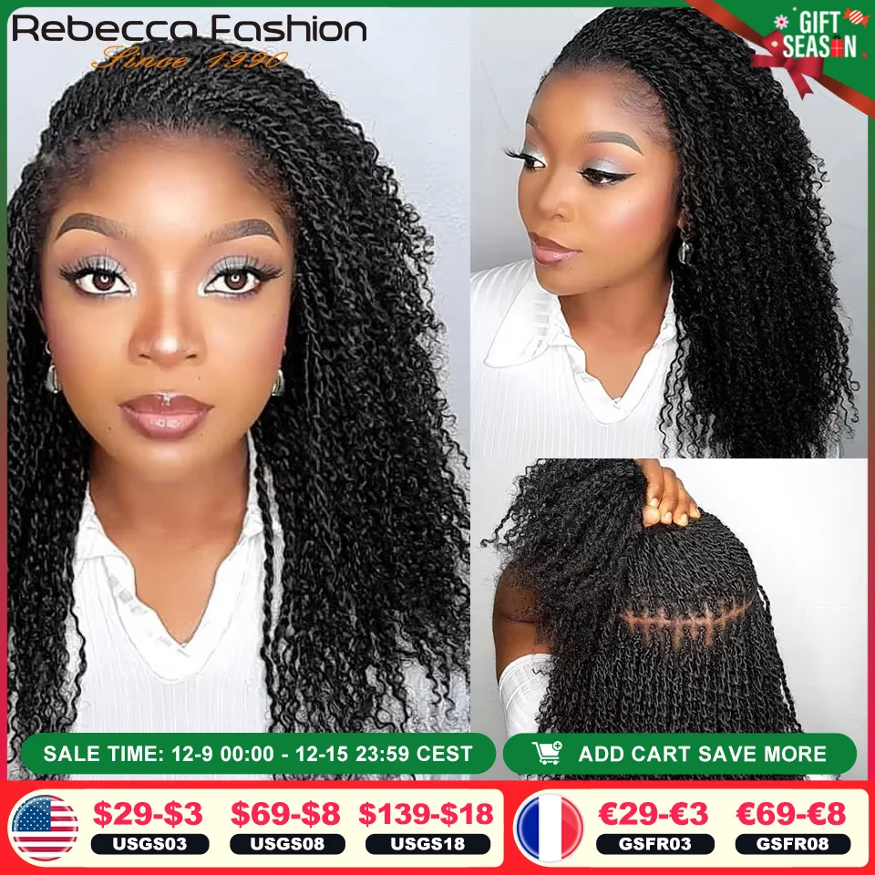 Rebecca Fashion Afro Kinky Bulk Human Hair Extensions Natural Black/Brown - Lightweight for Braiding, Styling & Everyday Wear