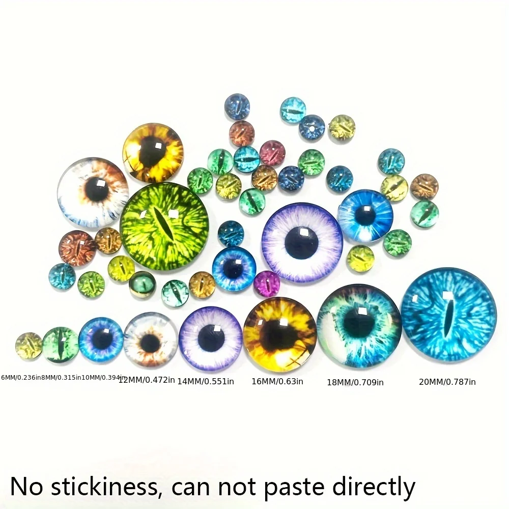 6 8 10 12 14 16 18 20MM Random Mixed Toys Dolls Eyes Round Glass Cabochon Flatback Photo For DIY Making Earings Accessories