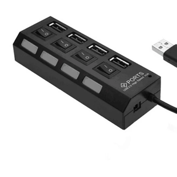 Разветвитель с 4 портами и 2 портами USB2.0, многофункциональный хаб с 4 отверстиями