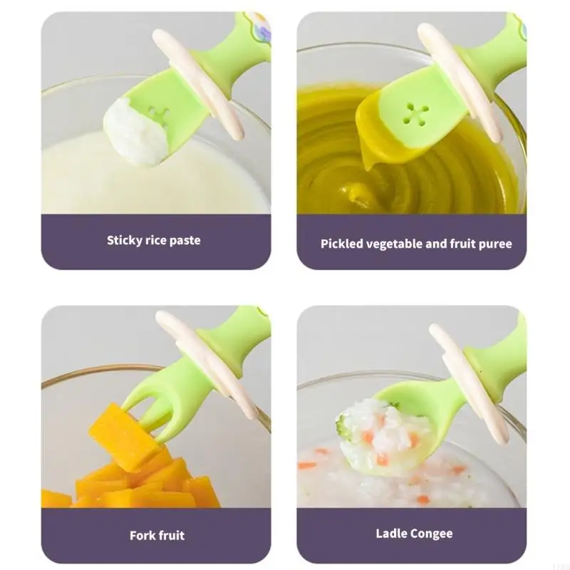 

2pcs/3pcs Silicone Baby Spoons Fork Set Baby Led Weaning Supplies Anti Choke L8RB