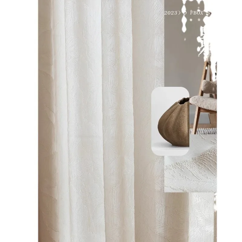 (86) Customized New Light Luxury and High-end Gauze Curtains for Living Room and Bedroom Bay Window Translucent Window Screen